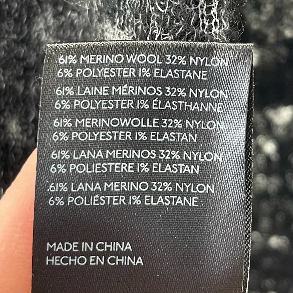 Anthropologie Hanna Lace Merino Wool Mock Neck Sweater in Black, Women's Small - Picture 9 of 9